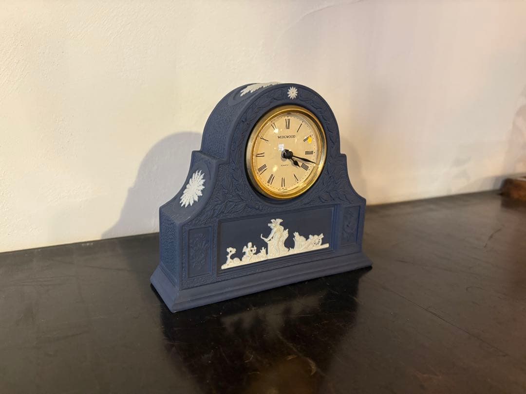ウェッジウッド ジャスパー ペール ブルー マントル　イギリス　置き時計