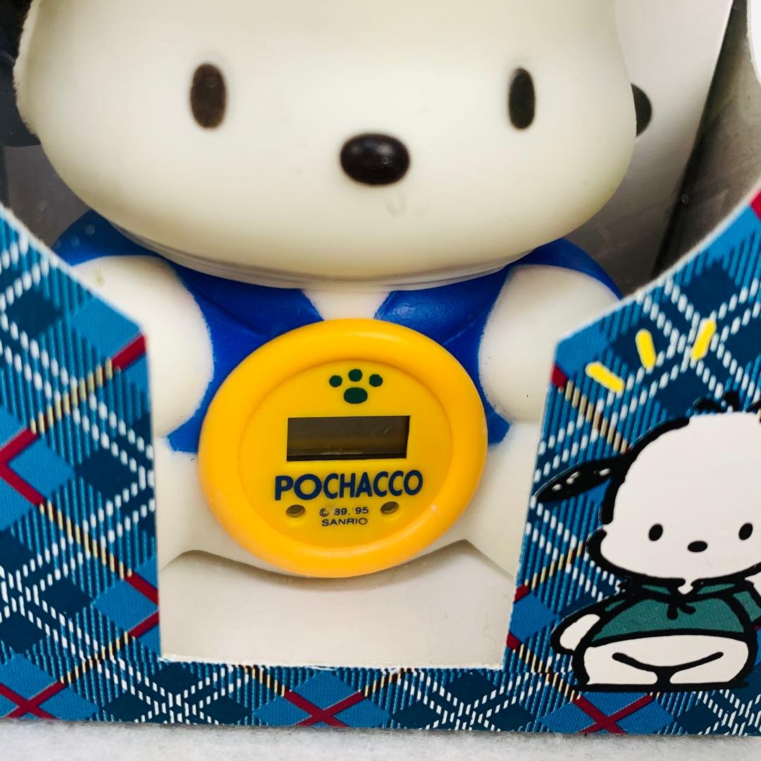 当時物　レトロ　ポチャッコ　サンリオクロックバンク　時計　貯金箱　希少レア