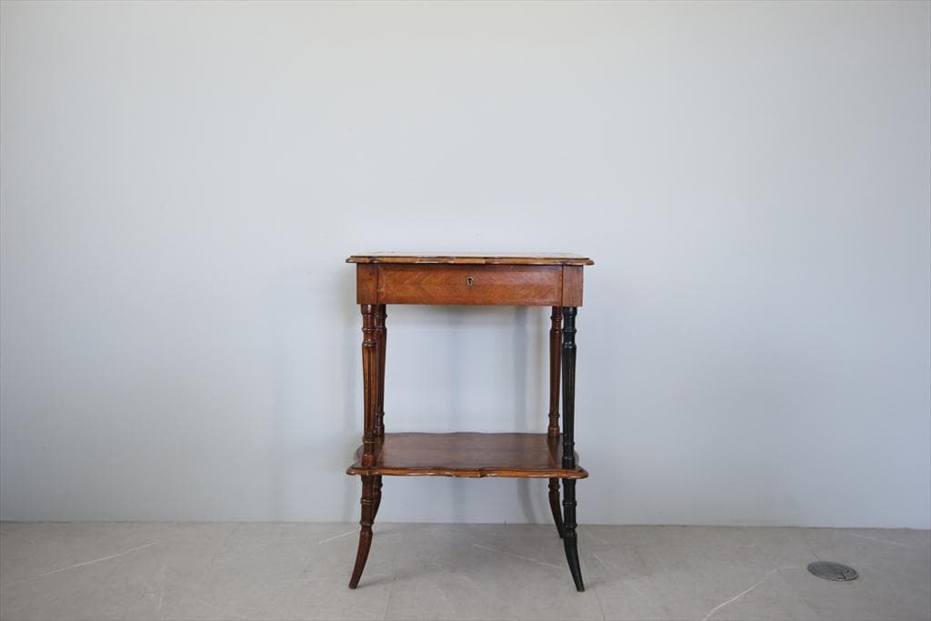 フランスアンティーク◇木製ソーイングテーブル/裁縫箱/机/化粧台(90-145)