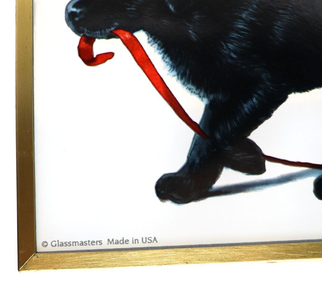 エイミー・ブラッケンベリー 赤いテープの子犬たち ヴィンテージステンドグラス