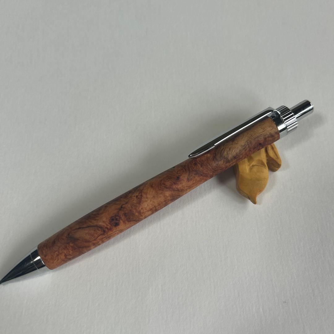 花梨瘤　木軸シャーペン　加藤金属　ボールペン変更可能