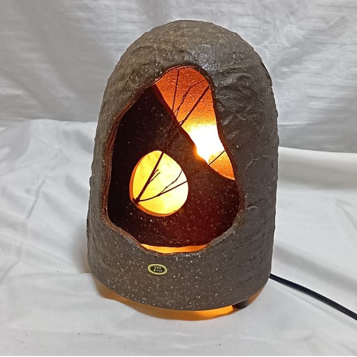 信楽焼 陶器ライト 陶灯り 和風照明 月夜 月見 幻想的