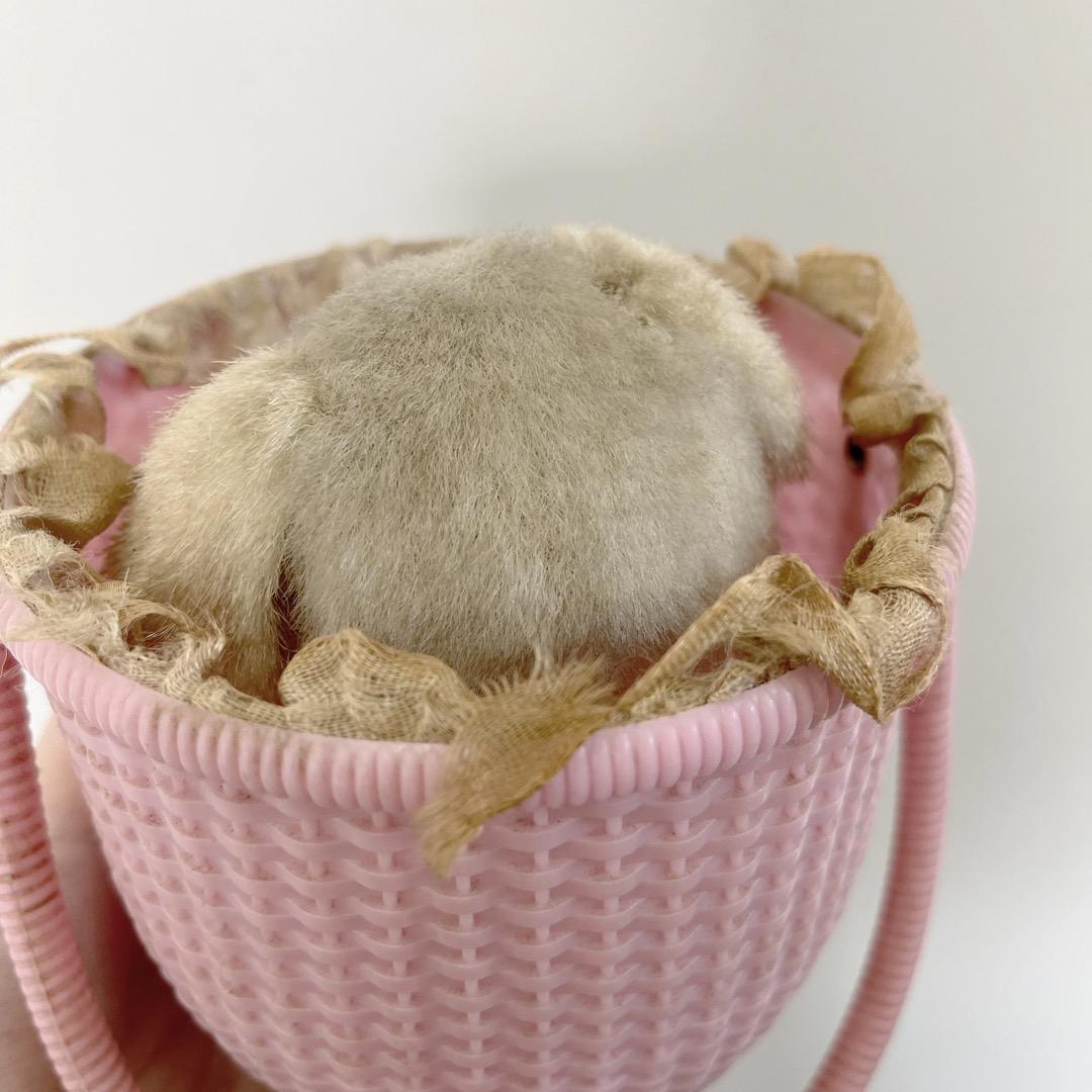 アンティーク　いぬ　犬　ぬいぐるみ　バスケット　ヨーロッパ　ヴィンテージ