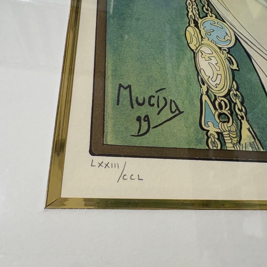 【大型作品】アルフォンス ミュシャ リトグラフ 真作 2点 桜草 羽根