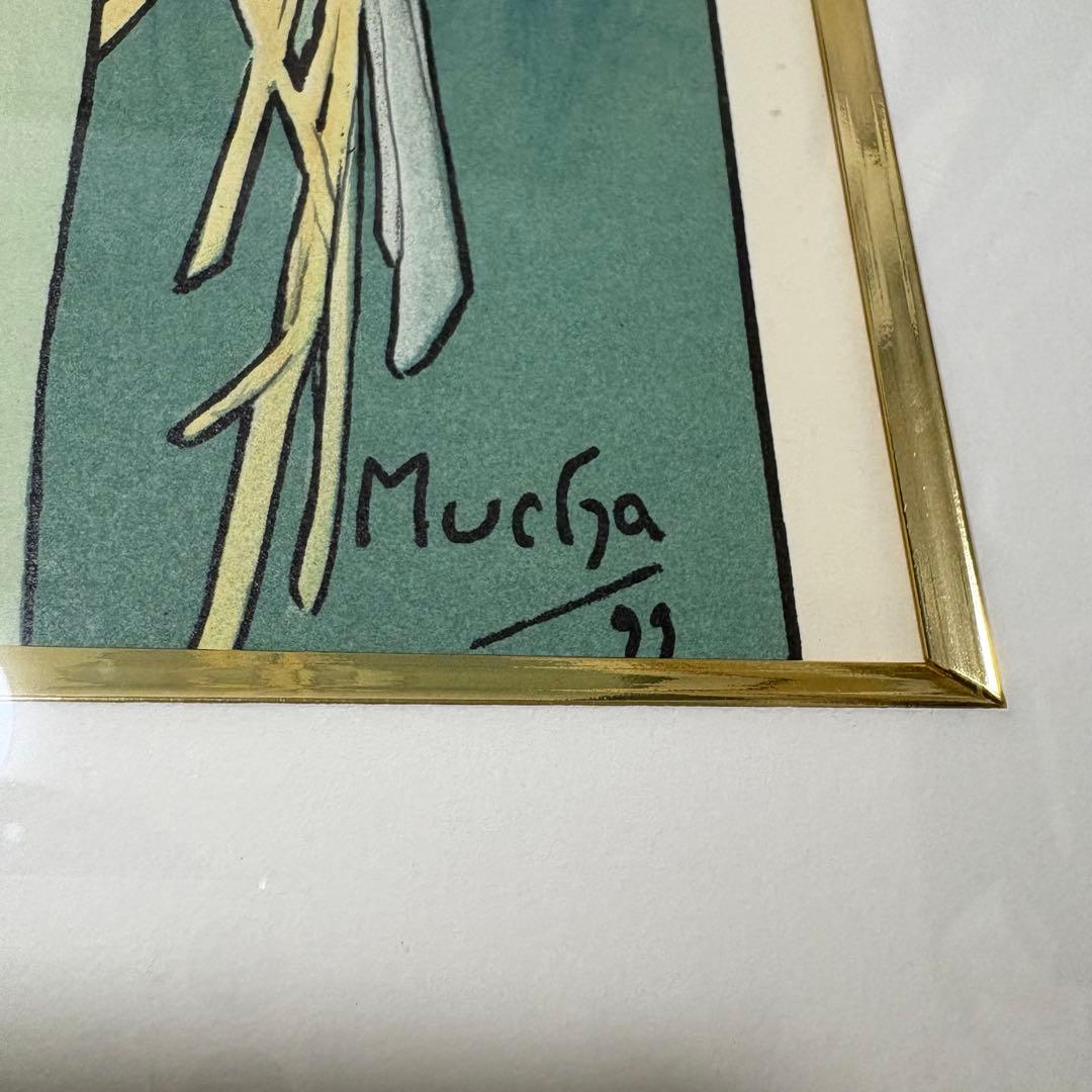 【大型作品】アルフォンス ミュシャ リトグラフ 真作 2点 桜草 羽根