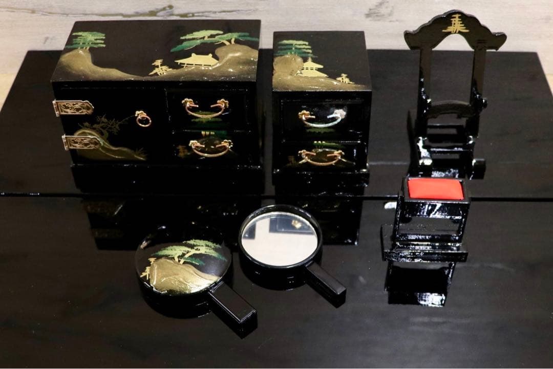 GMHS541○雛道具セット 人形なし 本金御道具セット 通産大臣賞受賞 秀