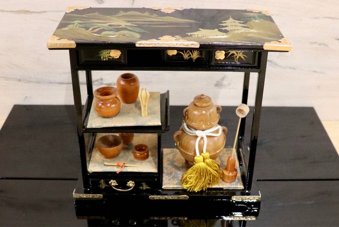 GMHS541○雛道具セット 人形なし 本金御道具セット 通産大臣賞受賞 秀