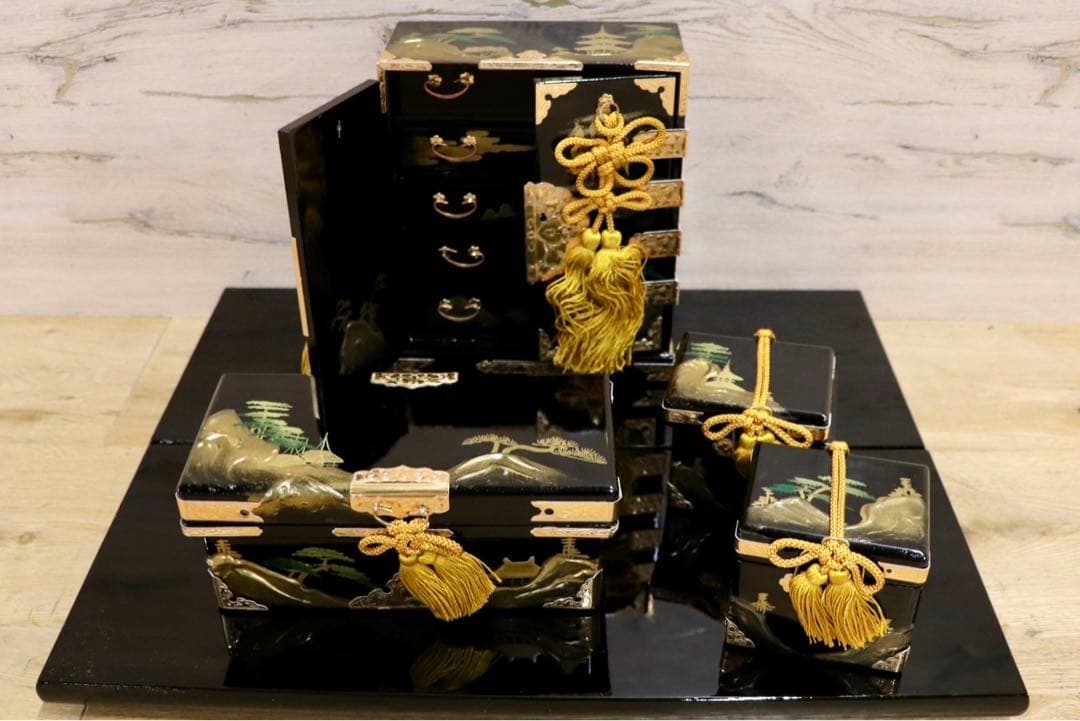 GMHS541○雛道具セット 人形なし 本金御道具セット 通産大臣賞受賞 秀