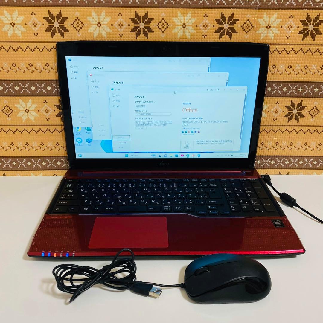 Y989 FujitsuノートパソコンSSD 256Gメモリ8G高速 Win11