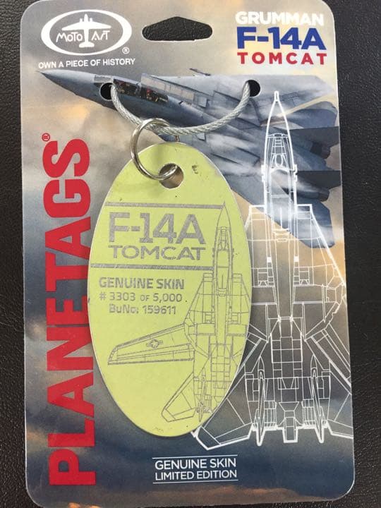 F-14Aトムキャット PLANETAGS フライトタグキーホルダーTOPGUN