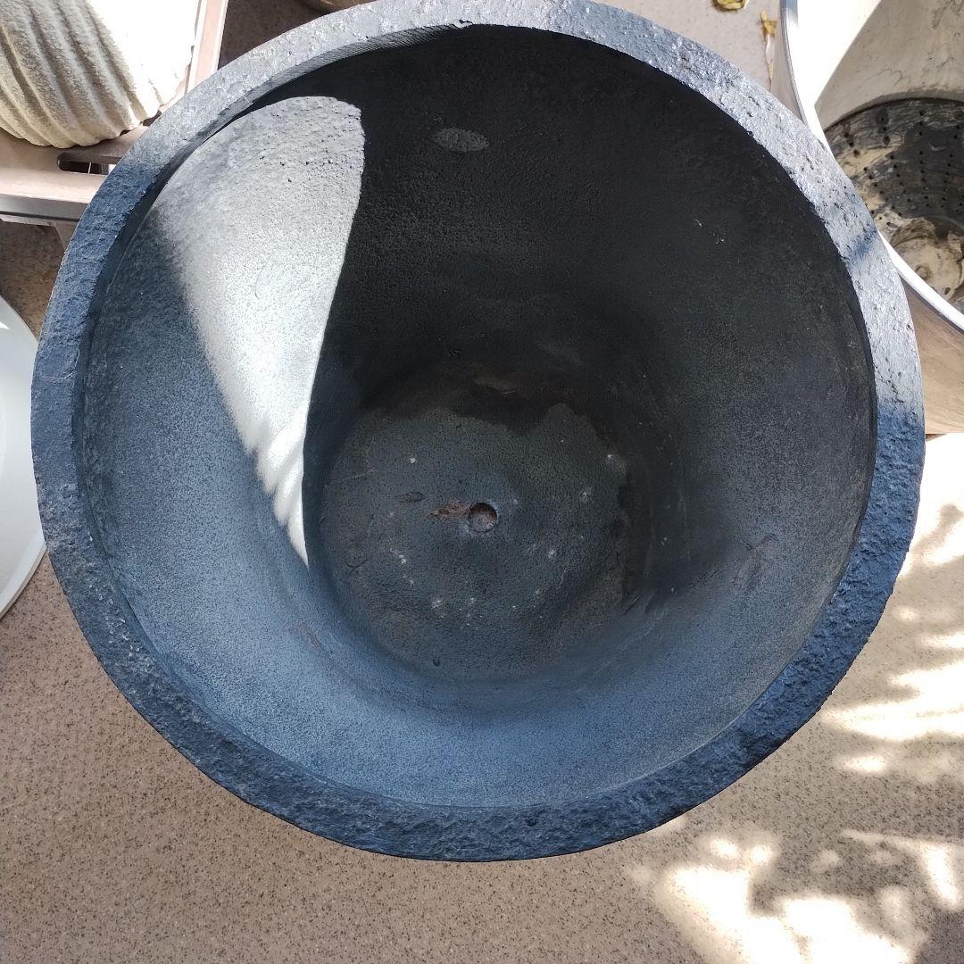 円形プランター 黒・グレー