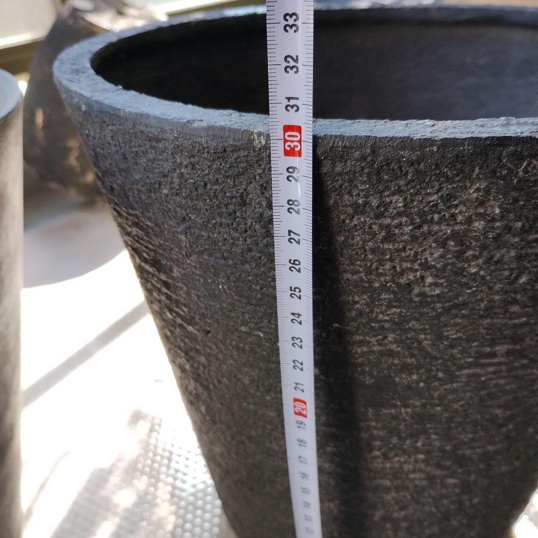 円形プランター 黒・グレー