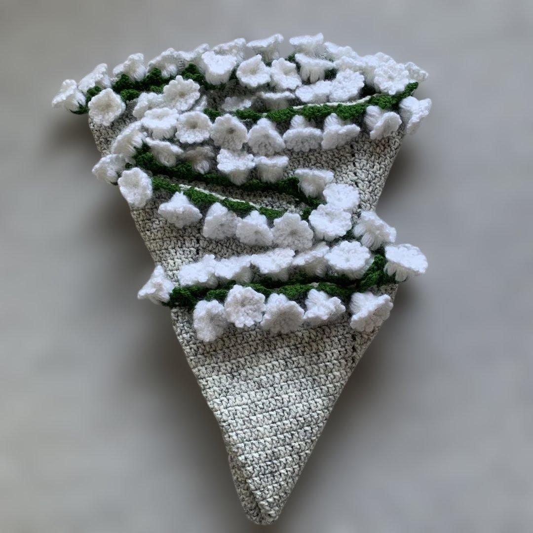 フラワーブーケブランケット・花束ブランケット・モノトーン・すずらん