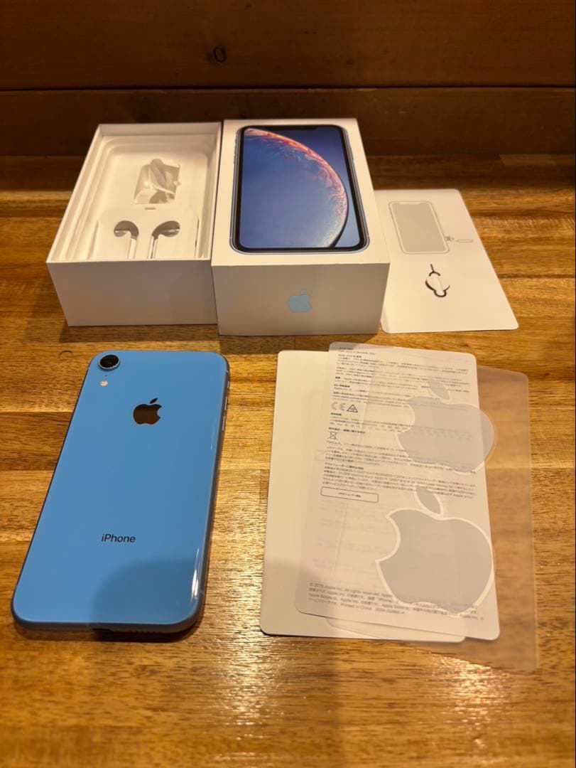 【ジャンク】iPhone XR 128GB ブルー 電源OK／画面タッチ不良