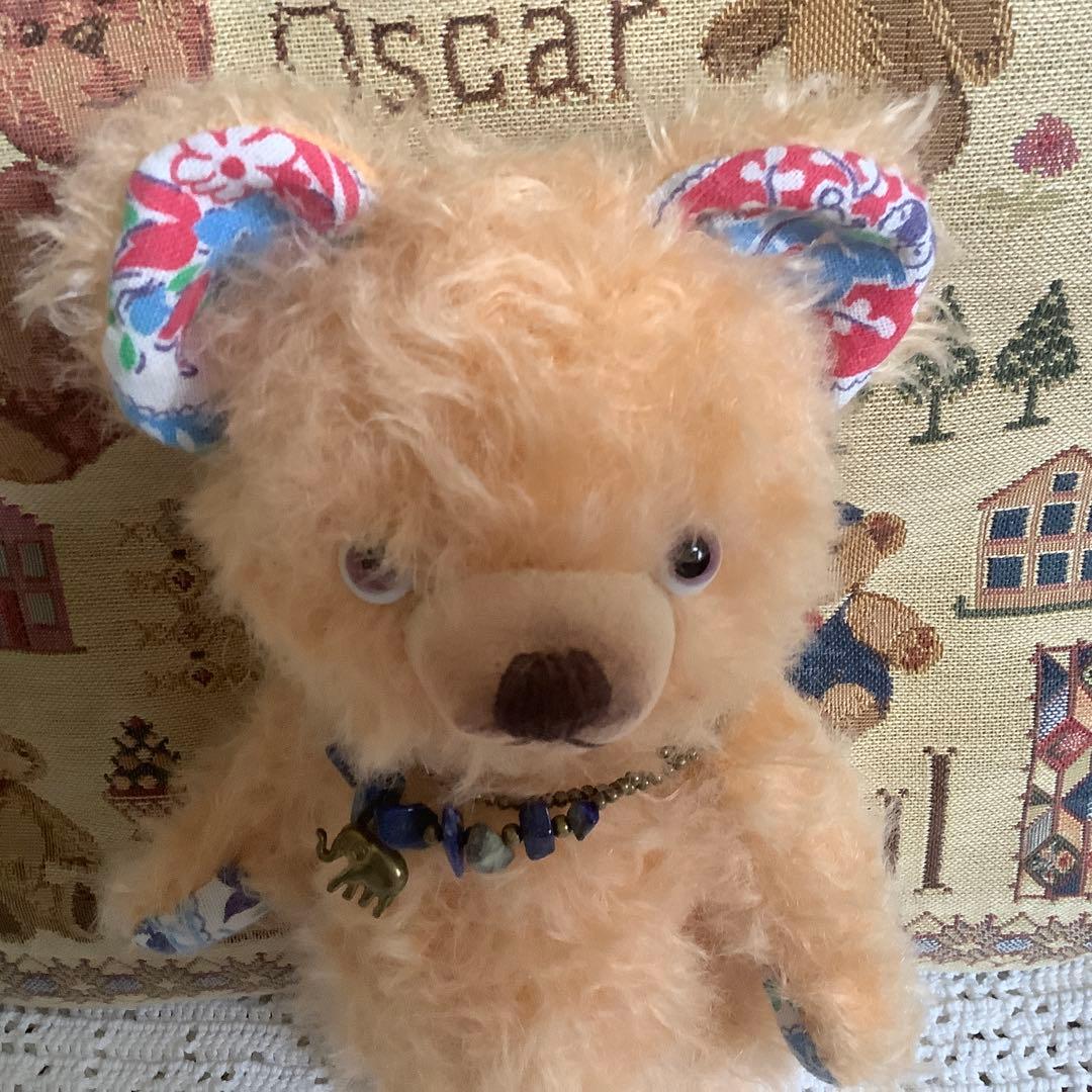 チーベア　ベージュカーリーモヘア　ポンチ目