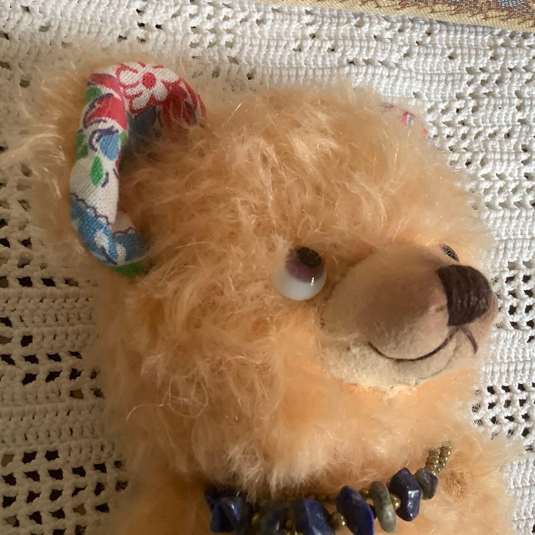 チーベア　ベージュカーリーモヘア　ポンチ目