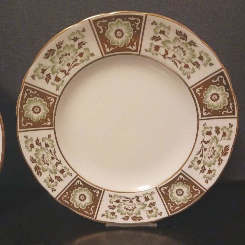 ロイヤルクラウンダービー パネル グリーン ケーキプレート①②