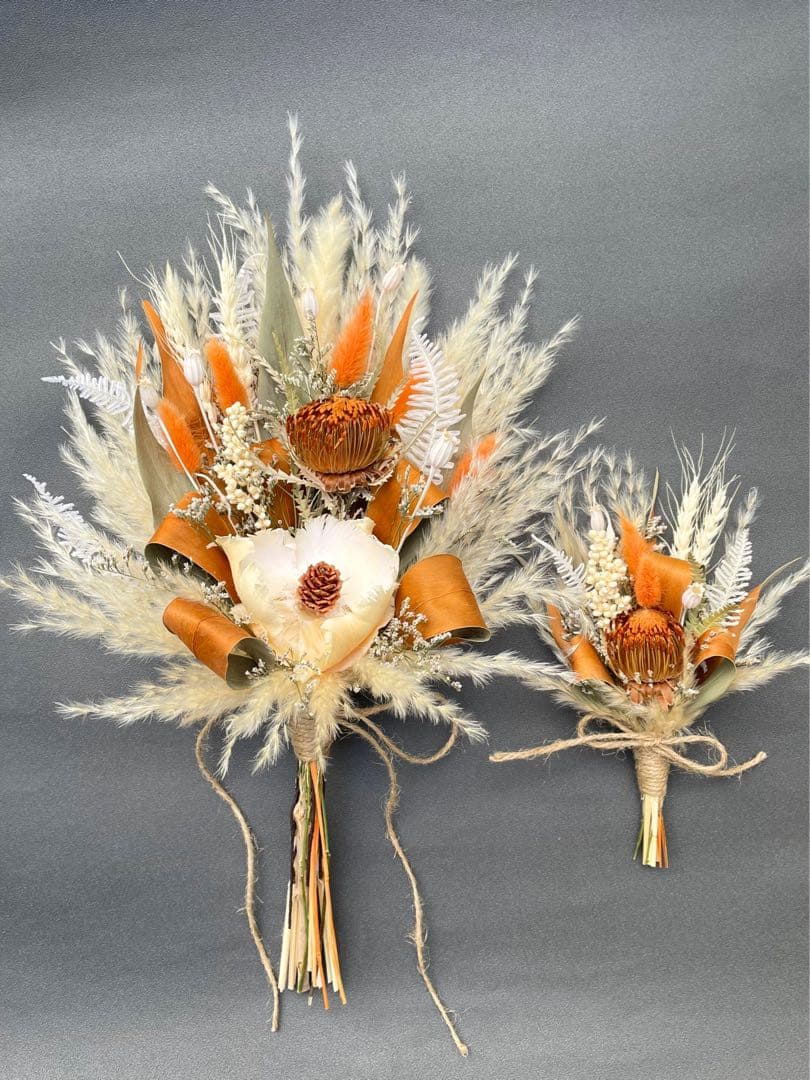 Moe様　秋色ボタニカルブーケ　ブートニアセット