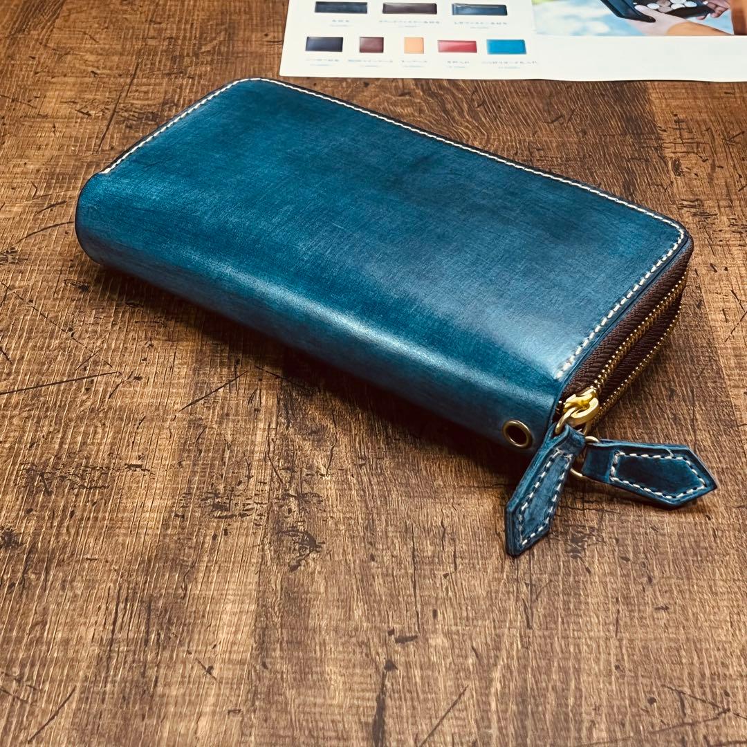 ブライドルレザー メンズ 長財布 ダブルファスナー ダブルジップ