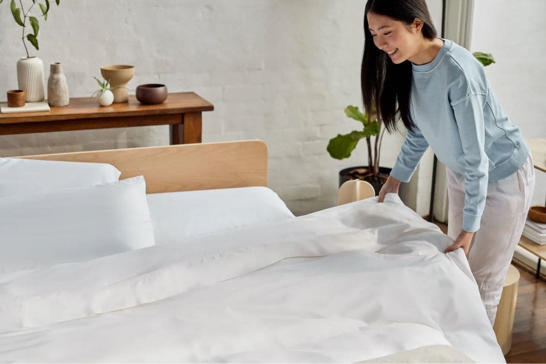 koala オールシーズン　ベッドリネン　掛け布団カバーセット　ダブル　ホワイト