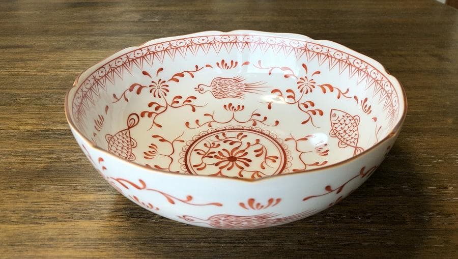 ⭐️未使用⭐️香蘭社 赤繪町工房 魚鳥紋 サラダボウル 深鉢 盛鉢 廃盤希少品