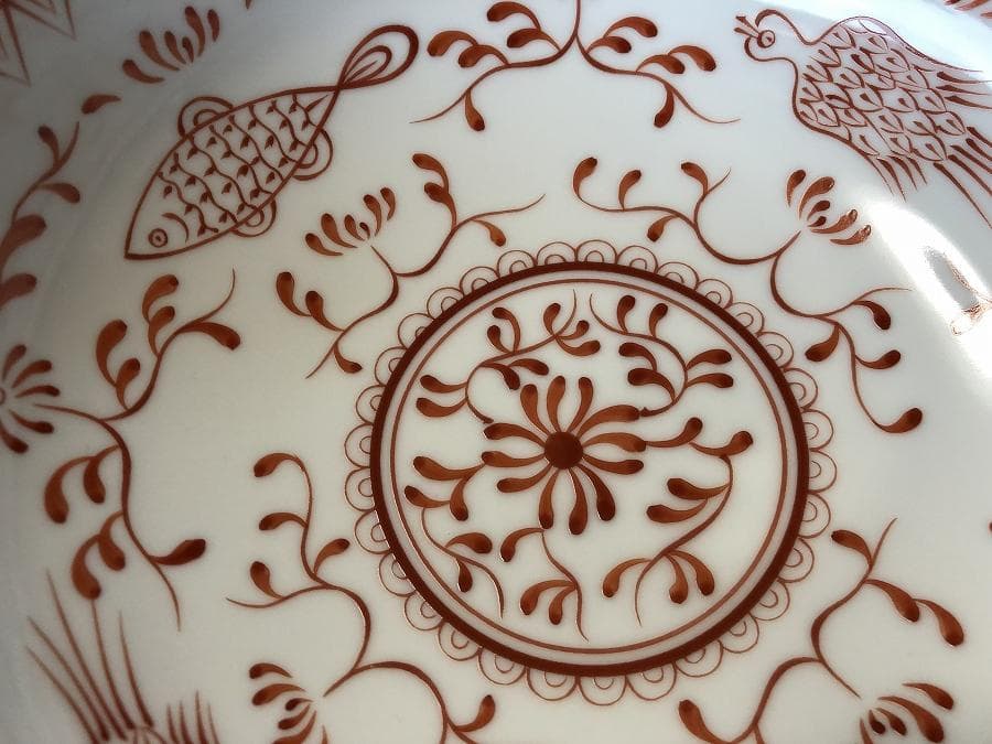 ⭐️未使用⭐️香蘭社 赤繪町工房 魚鳥紋 サラダボウル 深鉢 盛鉢 廃盤希少品