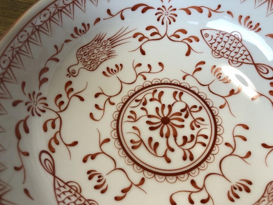 ⭐️未使用⭐️香蘭社 赤繪町工房 魚鳥紋 サラダボウル 深鉢 盛鉢 廃盤希少品