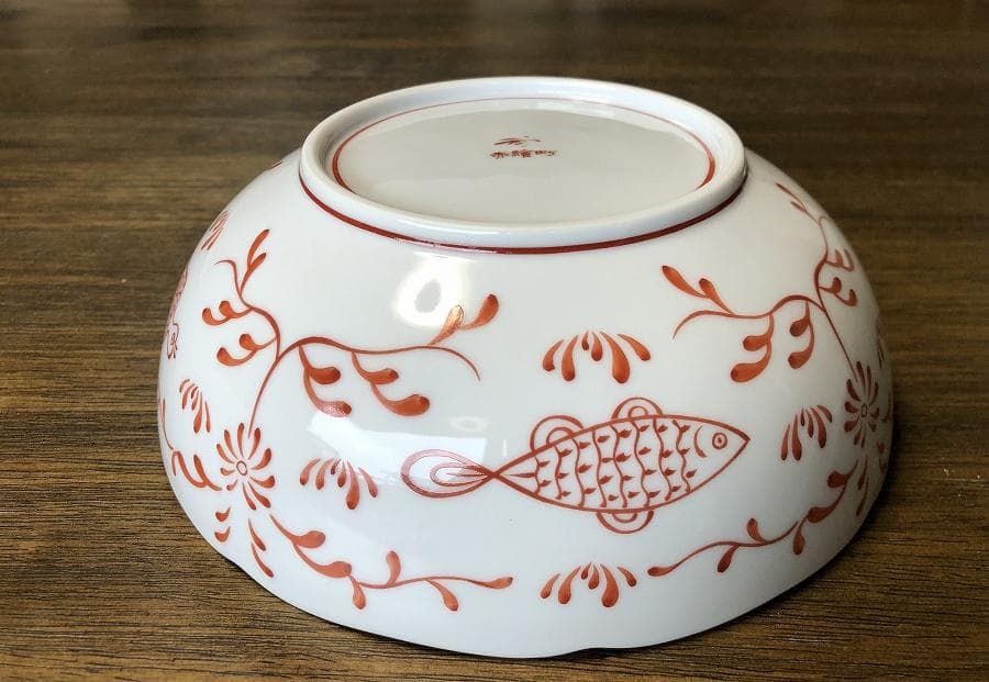 ⭐️未使用⭐️香蘭社 赤繪町工房 魚鳥紋 サラダボウル 深鉢 盛鉢 廃盤希少品