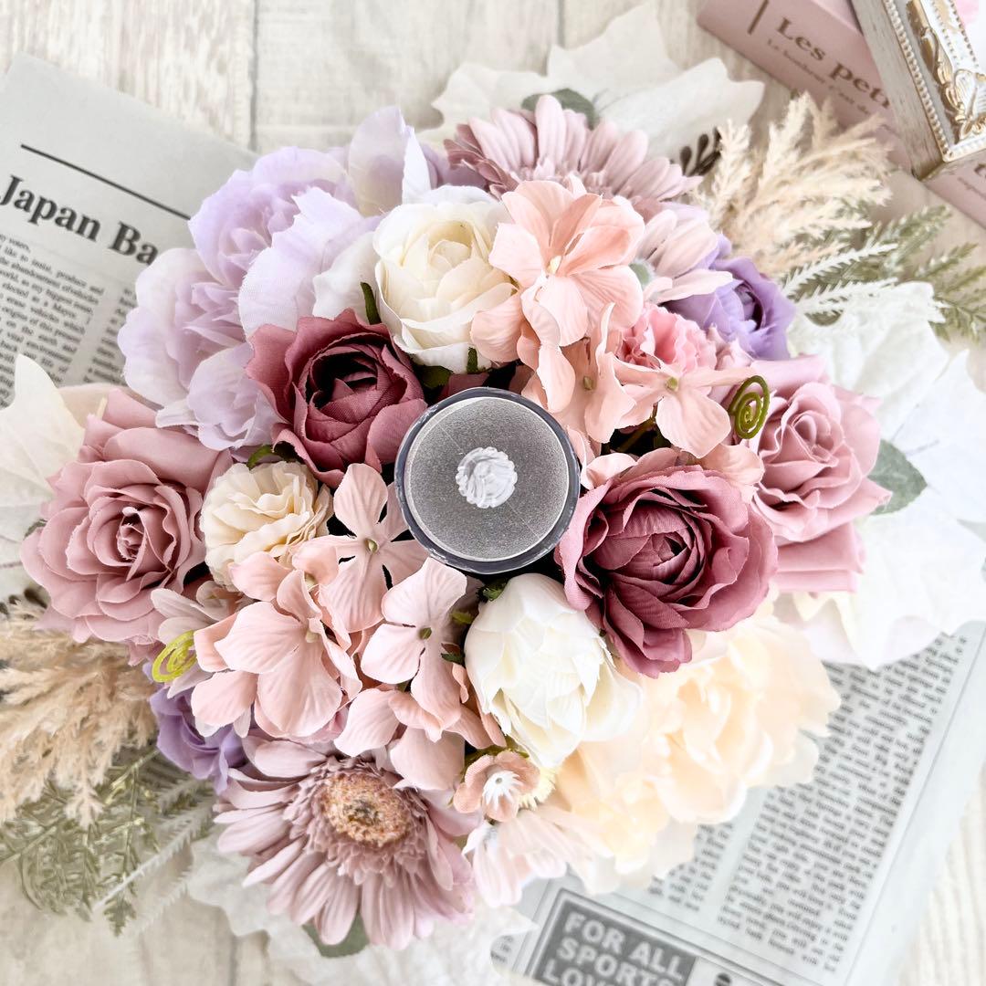 キャンドル リース テーブルフラワー アンティーク ローズ ピンク 春 26