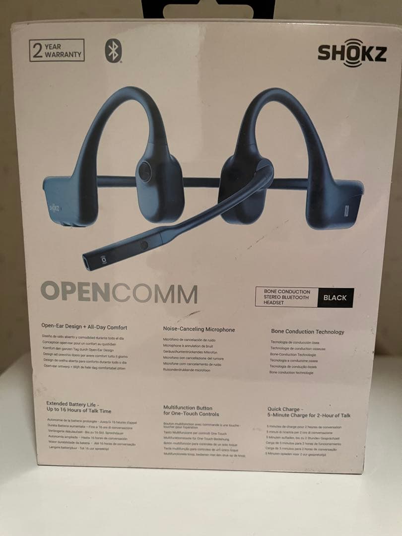 SHOKZ OpenComm 骨伝導イヤホン ブラック　C102