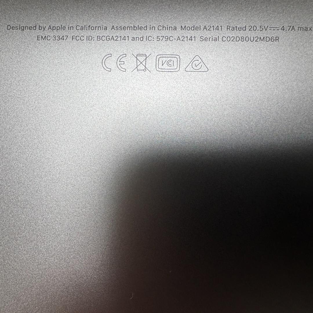 MacBook Pro 2019 16inc スペースグレー 本体