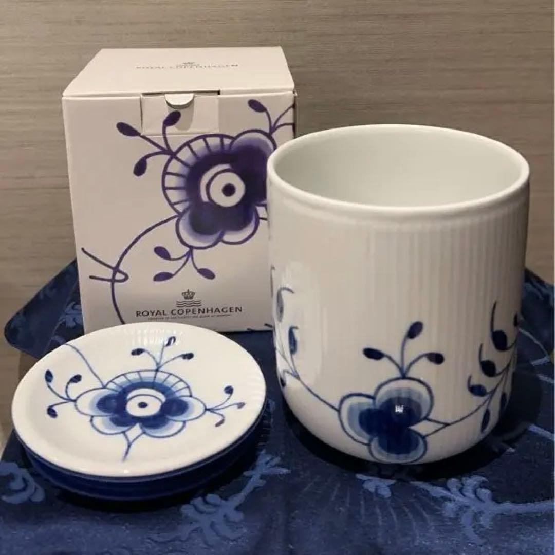 未使用◼️ブルーフルーテッド メガ コンテナー M