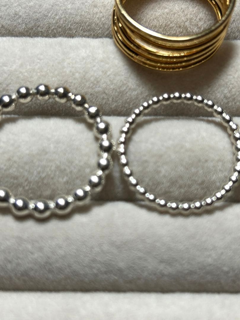 シルバー925 ゴールドリング 4本セット 13号　レディース　10g