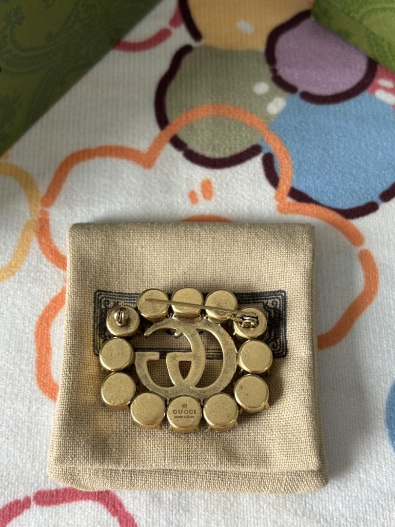 断捨離 GUCCI グッチ メタル ダブルG ブローチ