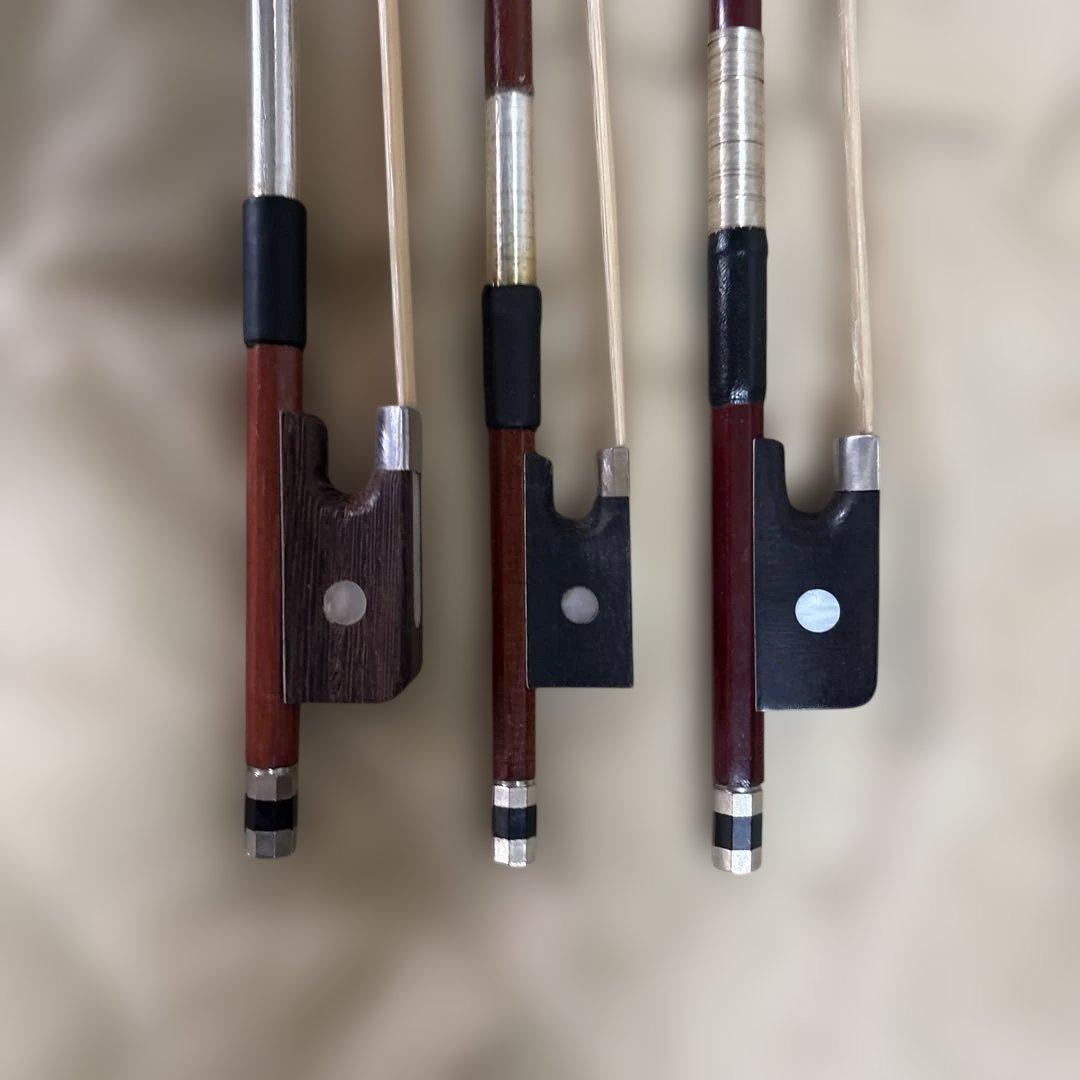 木製バイオリン弓 3本セット