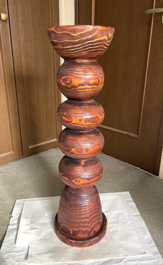 丸太 (確認用品) 花瓶スタンド 高さのある円筒形