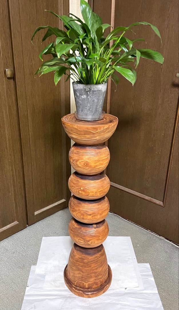 丸太 (確認用品) 花瓶スタンド 高さのある円筒形