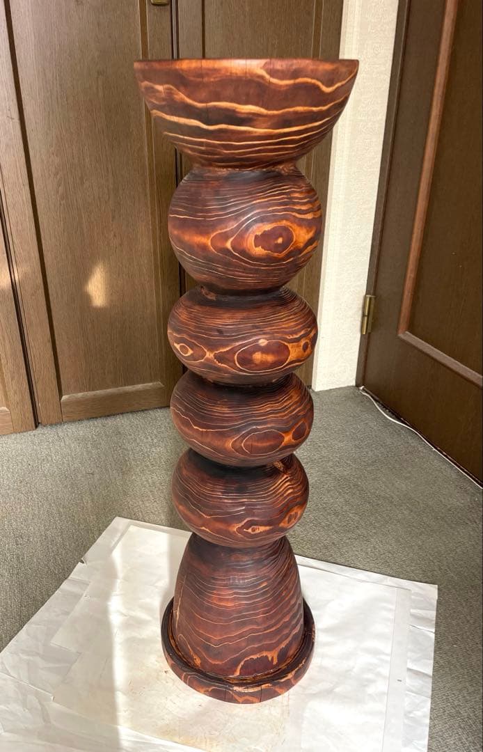 丸太 (確認用品) 花瓶スタンド 高さのある円筒形