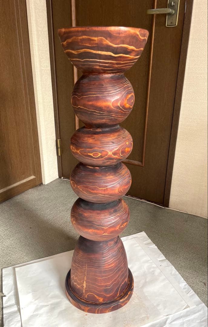 丸太 (確認用品) 花瓶スタンド 高さのある円筒形