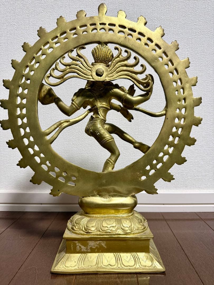 【希少】ゴールド　ダンシングシヴァ　シヴァ神　ヨガ　置物　厄除け　開運