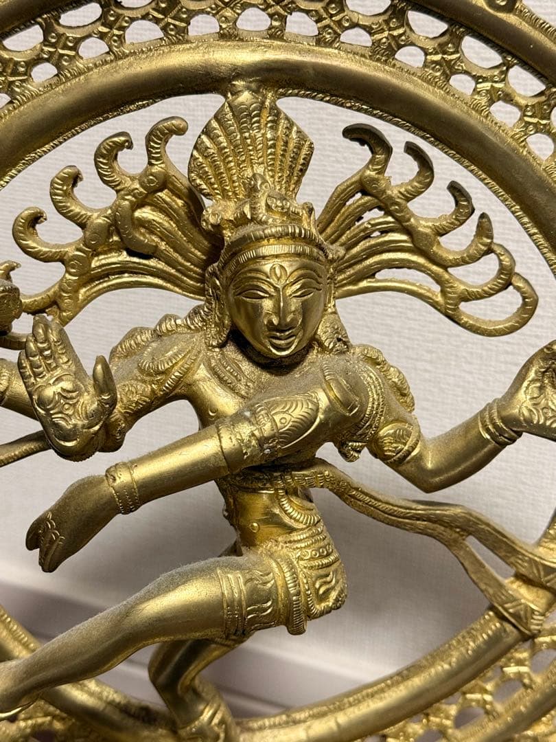 【希少】ゴールド　ダンシングシヴァ　シヴァ神　ヨガ　置物　厄除け　開運