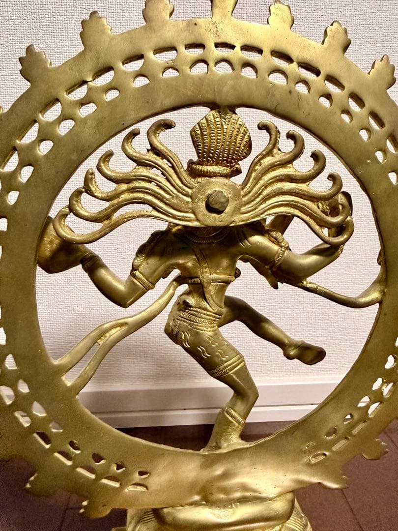 【希少】ゴールド　ダンシングシヴァ　シヴァ神　ヨガ　置物　厄除け　開運