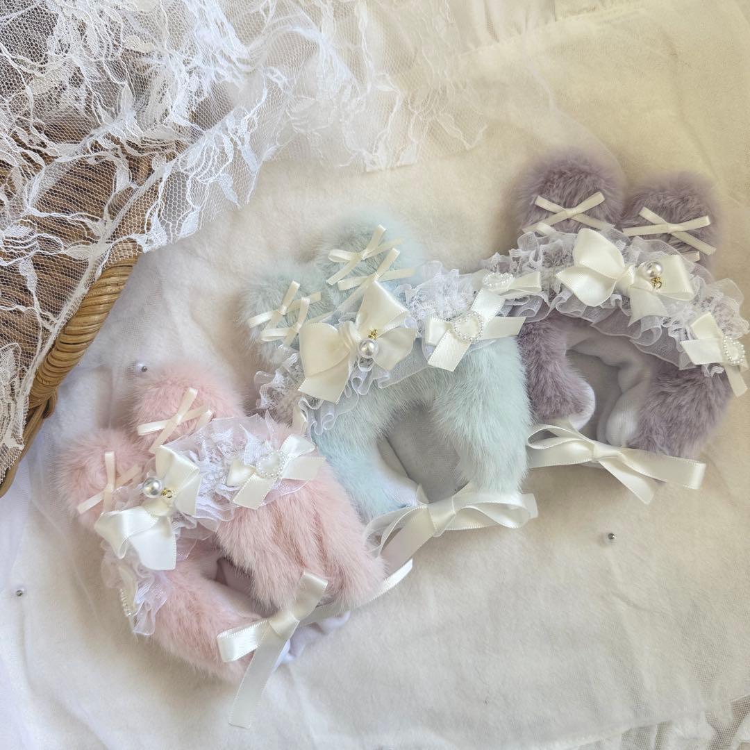 【ピンク2・ブルー】にじぱぺっと ぬい服 10cm 帽子 着ぐるみ ボンネット