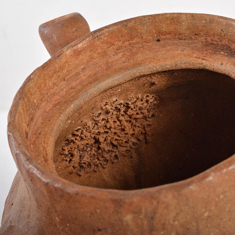 煎茶道具　萬古焼　古稀一光作　手捻　横手急須　茶壷　D　R5471