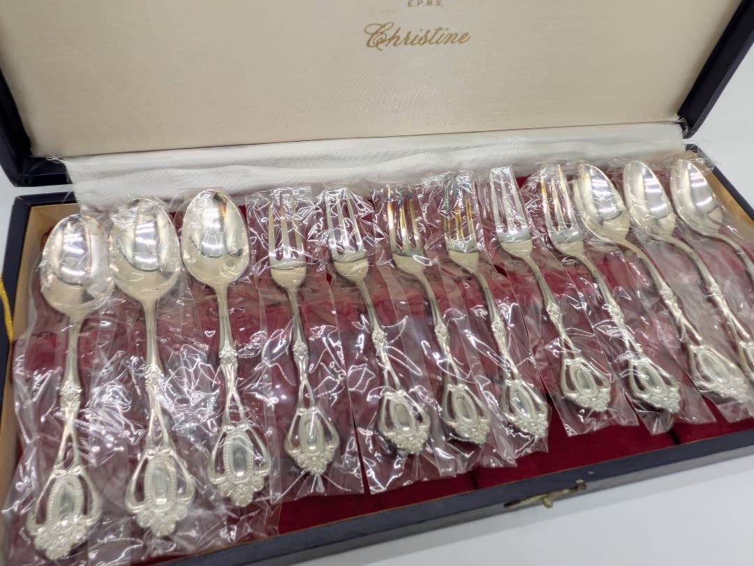 【希少】ノリタケ カトラリー 12点 セット クリスティーヌ 銀メッキ 洋白銀器