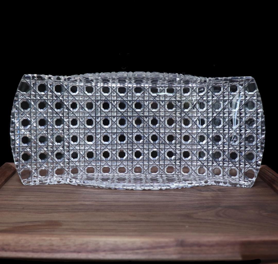 オールド・バカラ 美術館級 大型平向付 盛皿 全面切子 ディアマン ピエーリー