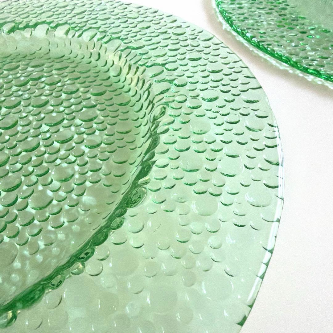 (新品) Droplets ドロップレット ガラス　大皿 (2枚セット)