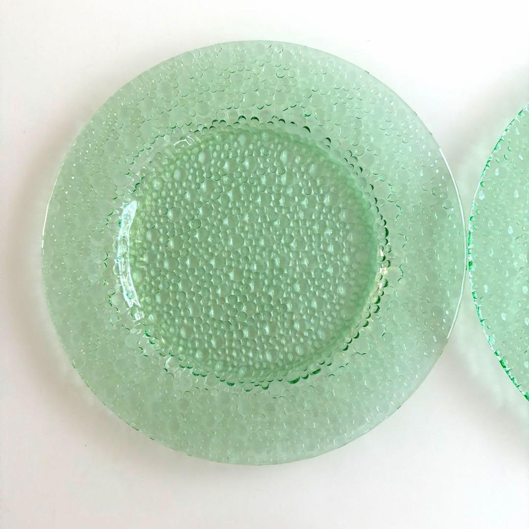(新品) Droplets ドロップレット ガラス　大皿 (2枚セット)