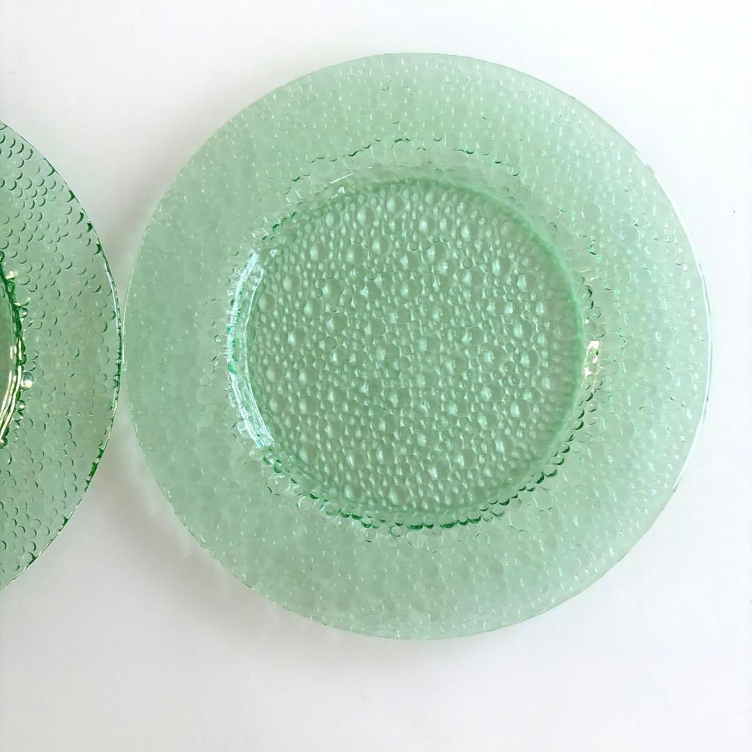 (新品) Droplets ドロップレット ガラス　大皿 (2枚セット)