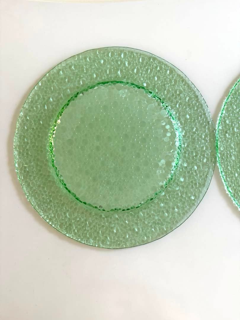 (新品) Droplets ドロップレット ガラス　大皿 (2枚セット)